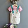 Buy cheap 110cm Girls Cotton Summer Children'S Clothing 43in Short Sleeved Striped T Shirt from wholesalers