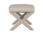 European style Square Bedroom llinen fabric upholstery cross leg ottoman