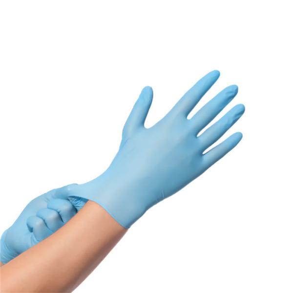 Buy cheap CE FDA blue 4 mil non sterile Powder Free Disposable medical grade Nitrile Gloves from wholesalers