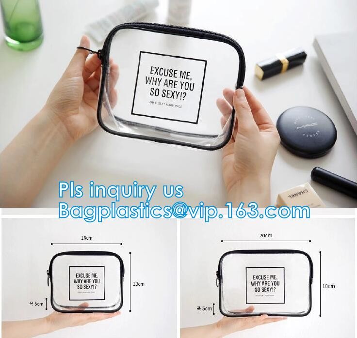 PVC Zip Lock Plastic Cosmetic Travel Packaging Bag, Travel Set Stand Up Bags For Agency With Custom Logo, Waterproof Pla