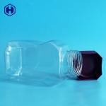 Round Clear PET Plastic Food Storage Jars Aluminium Foil Sealing