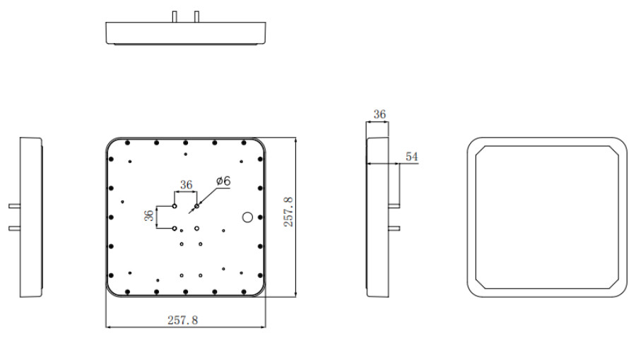 860 960 Mhz Inside 9dBi Antenna E710 Chip UHF Integrated RFID Reader for Vehicle