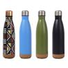 Buy cheap Cola Shaped Double Wall Vacuum Insulated Stainless Steel Water Bottle 500ML Custom Metal Water Bottles With Cork Bottom For Sports from wholesalers