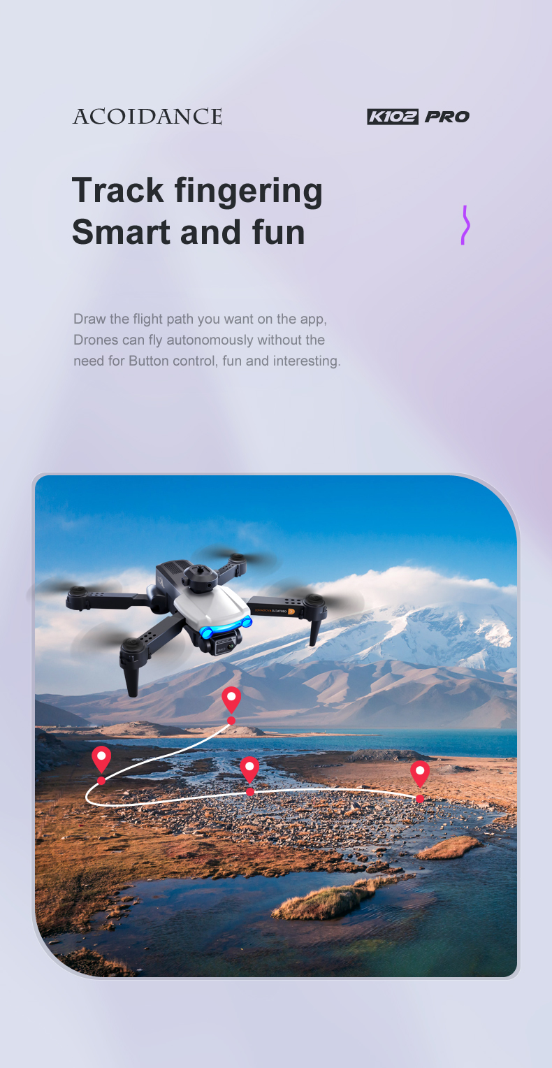 Elfbar Vapers E88 Pro Mini Drone Camera K102 PRO 4K HD Optical Flow Camera Drone with Obstacle Avoidance