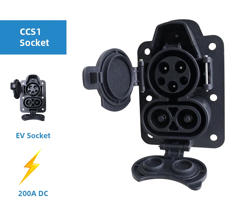 DC Fast Electric Vehicle EV Charging Station CCS2 CCS1 Combo1 Combo2 Inlet Socket EV Connector CCS2 EV Charging Socket