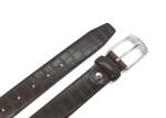 Men’s Matte Croco Embossed Leather Dress Belt 35mm Wide Strap With Shinny Nickel