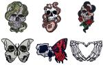 Colorfast Iron On Skull Embroidery Patch For Clothing