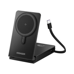 Buy cheap ESSAGER ES-D019 10000mah Wireless Magnetic Power Bank with TYPE-C Input Interface and ABS Aluminum Alloy from wholesalers