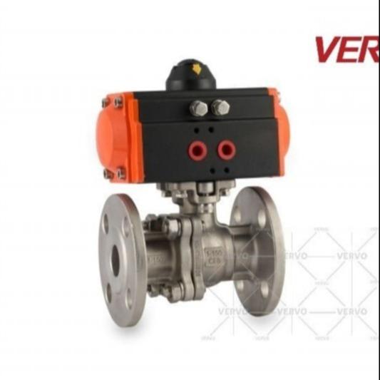 Buy cheap DN25 Pneumatic Actuated Flanged Ball Valve Side Entry Type from wholesalers