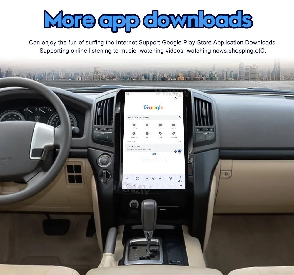 16 Inch Android Auto Stereo For 2010-2013 Toyota Cruiser 128G Navigation GPS Multimedia Player Wireless Carplay 4G