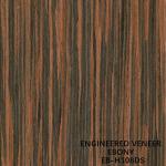 Cabinet Face Fancy Recomposed Ebony Wood Veneer Brown Color H108DS Straight
