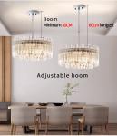 Modern Round LED Light Chandelier Luxury Clear Crystal Lampshade kitchen