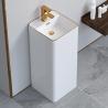 Buy cheap Sanitary Ware 9L Freestanding Basin Sink Modern White Gold Design from wholesalers