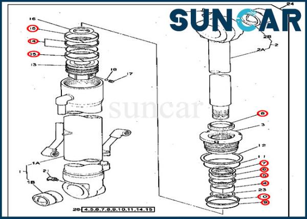 Buy cheap 4369721 Bucket Cylinder Seal kit Excavator 290D John Deere Replacement Kits from wholesalers