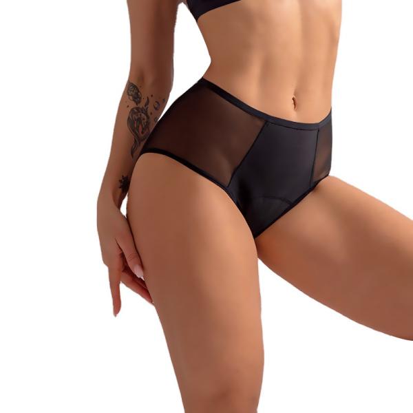 Buy cheap Mesh hole sexy lace Period Panties 4 Layers menstrual panties niylon material for woman from wholesalers