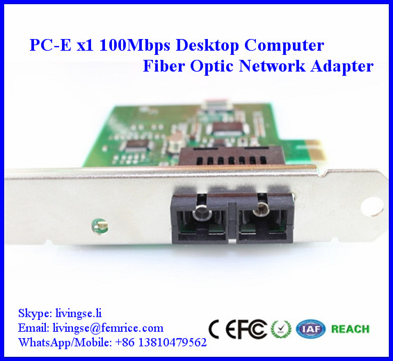 155Mbps Desktop PC Fiber Optic Network Adapter, PC-E x1, SC Fiber, FM100FX-SC