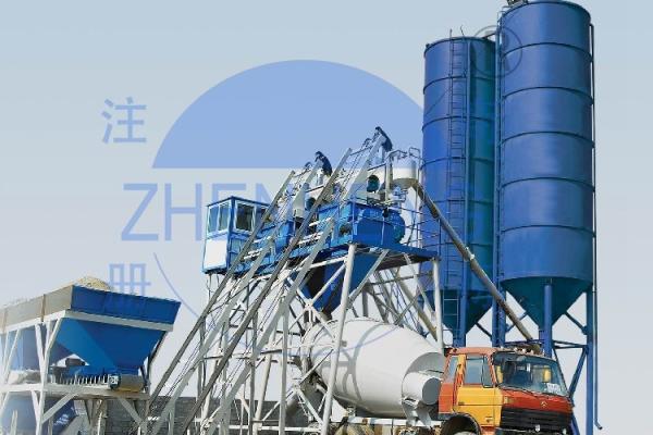 HZS75 Stationary Concrete Batching Plant With 2 * 30kw High Mixing Intensity