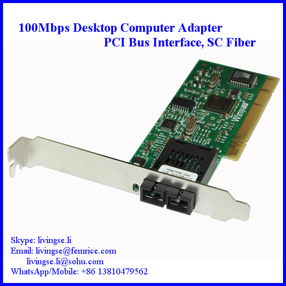 100Mbps NIC Card, PCI Desktop Computer Fiber Optic Network Adapter, SC Fiber, FM559FX-SC