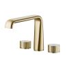 Buy cheap Gold Bathroom Sink Faucet Widespread three Hole 170mm Height from wholesalers
