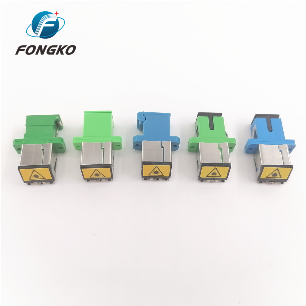 Both Two Side Auto Shutter Adaptor Plastic Metal APC SC/APC Fiber Optic Adapters
