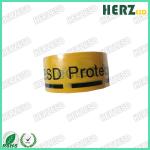 ESD PVC / PE Antistatic Adhesive Warning Tape With Yellow Color And Black
