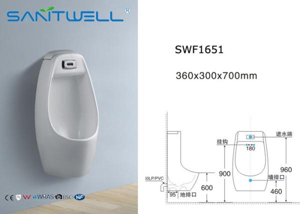 Buy cheap Modern ceramic wall hung urinal / urinal screen 360*300*700 mm from wholesalers