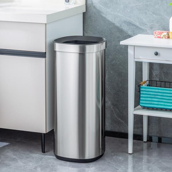 Buy cheap Stylish Rectangular Stainless Steel Open Top Trash Can Without Lid for Household Storage Bucket 8L/12L/20L/30L from wholesalers