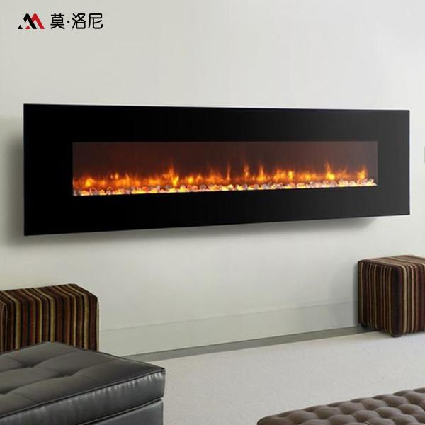 Buy cheap 72inch Black Fan-Forced Wall Mount Electric Fireplace 1500Watt Heater Orange Flame from wholesalers