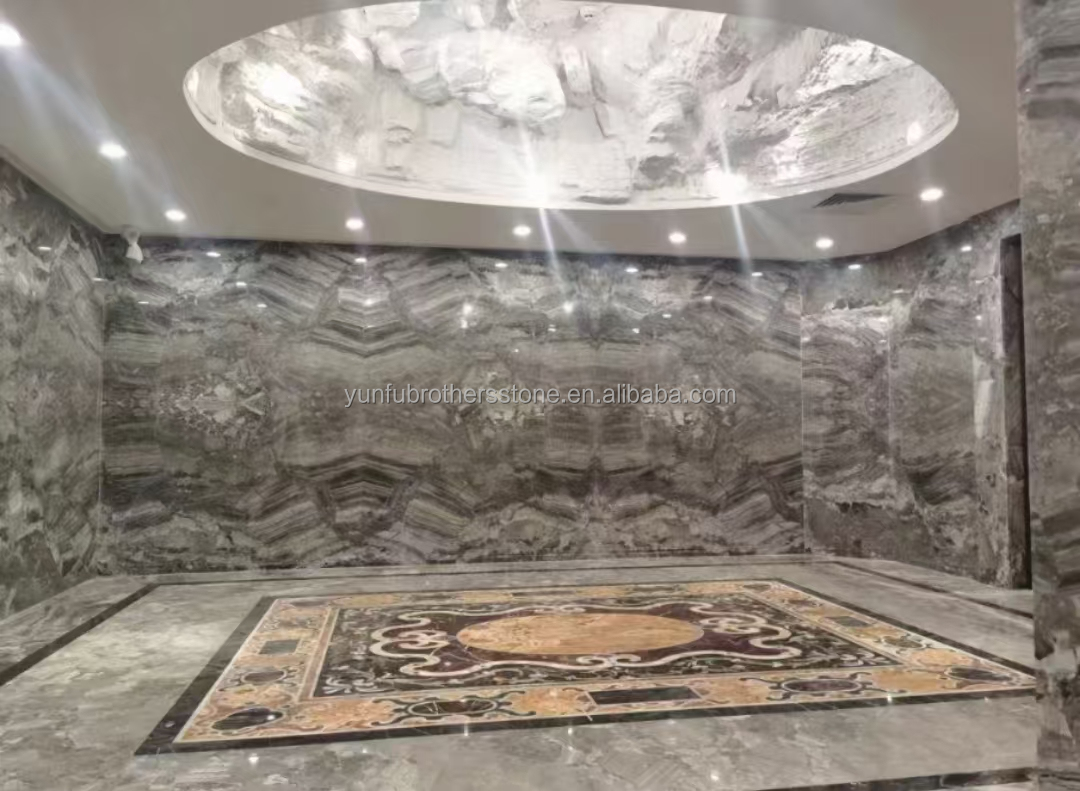 Polished Serbian Grey Marble Wall Panels for High End Interior Decoration