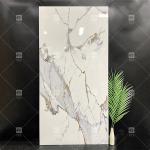 House Glossy White Golden Marble Tile Vitrified Interior Walls Gold Vein Ceramic