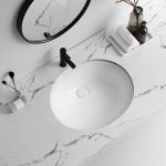 White Oval Undermount Bathroom Sinks Ada Compliant 19 Inches Underground