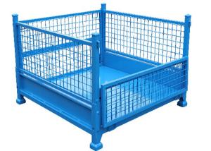 Wholesale Foldable Wire Mesh Pallet Cage Stackable Stillage With 1500kg Load from china suppliers