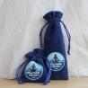 Buy cheap Navy Blue Crystal Stone Hot Stamping Logo Jewelry Velvet Bags from wholesalers