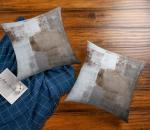 Set of 2 brown art pieces Contemporary decor Gray Home decor Hug pillowcase