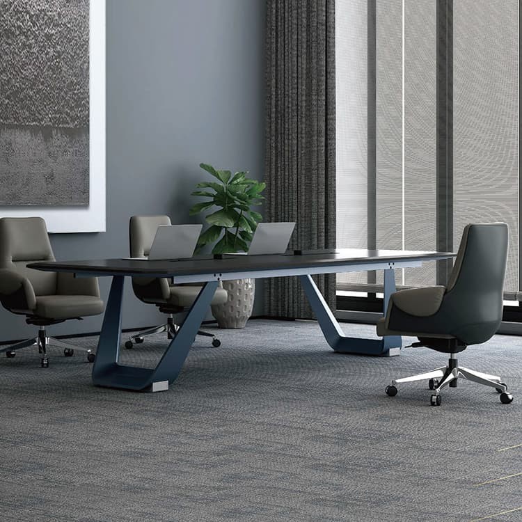 Black Executive Office Desks Depth 900mm Melamine Board With PVC Edging