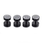 High quality body piercing jewelry black circle stud earrings manufacturer