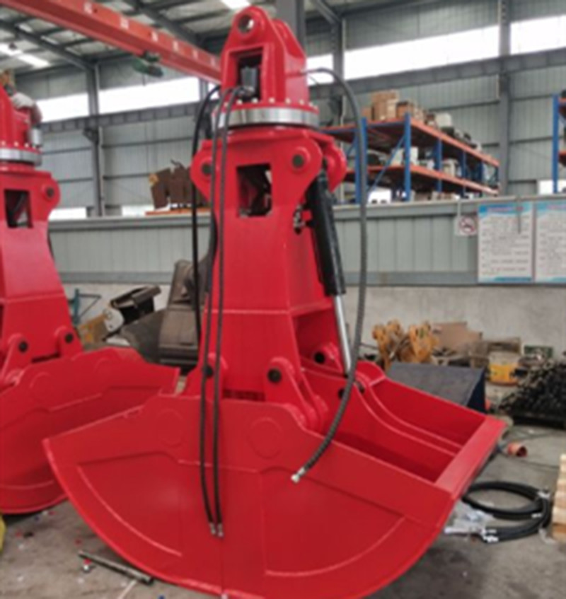 Excavator Attachment Clamshell Bucket Yellow Color Customized Size