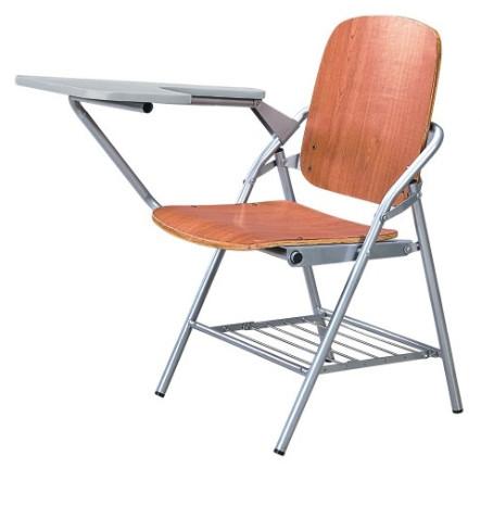 Buy cheap durable foldable plywood training chair with tablet and basket from wholesalers