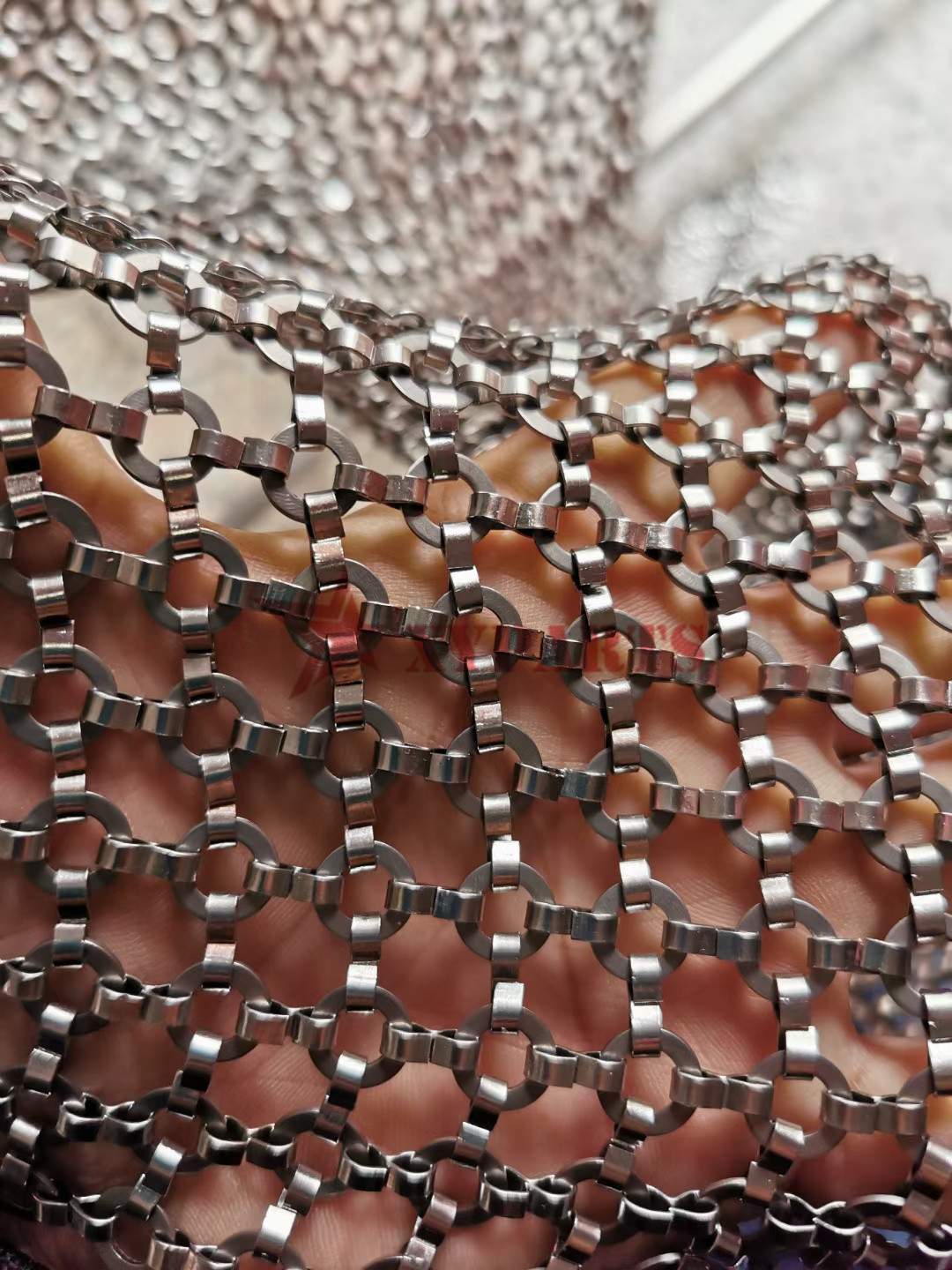 Metal Ring Mesh Linked With S Hook As Partition Curtain For Interior Decoration