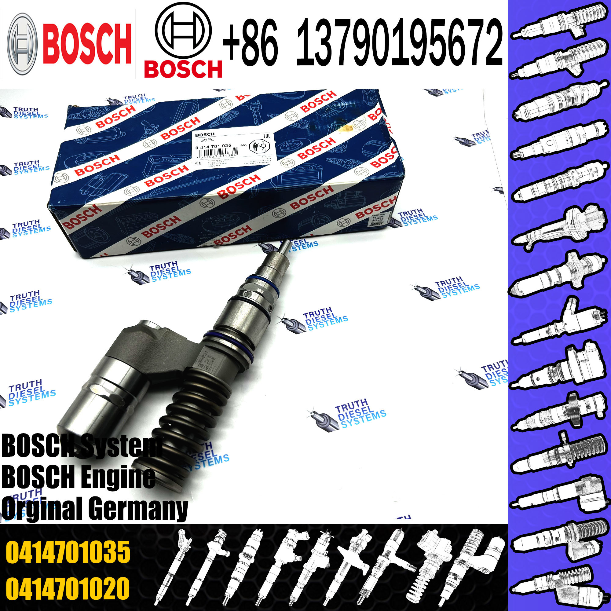Diesel Engine Fuel Injector 0414701035 0414701060 0414701068