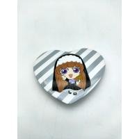 Buy cheap Safty Promotional Metal Pin Badges Heart Cool Girl Pneumatic Pressure Processing product