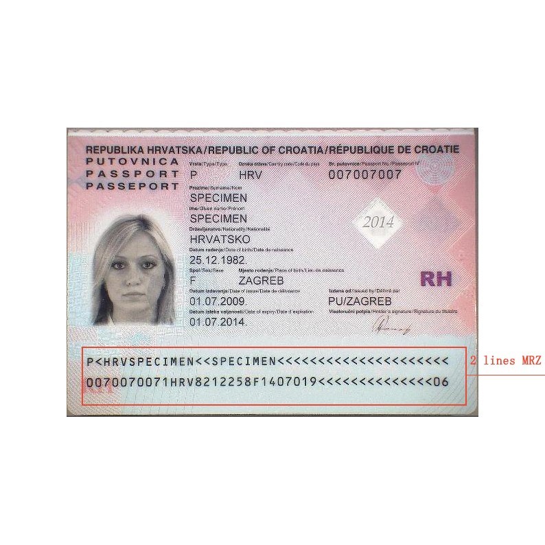 Optical ID Card Reader Hotel Reader Sinosecu OCR MRZ Barcode Passport Scanner Reader