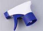 Empty Blue / White Spray Bottle Cap , Racheted Closure Hand Pump Water Mister