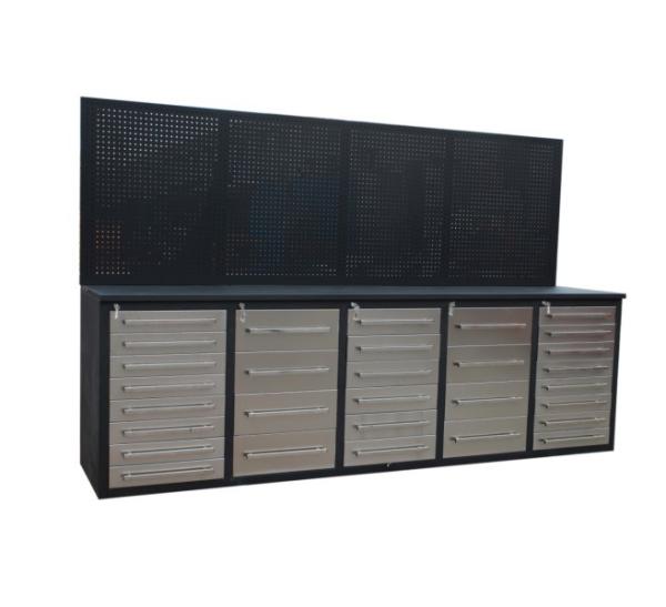 Buy cheap Organize Your Workshop with this Heavy Duty Steel Tool Cabinet and Pegboard in Black from wholesalers