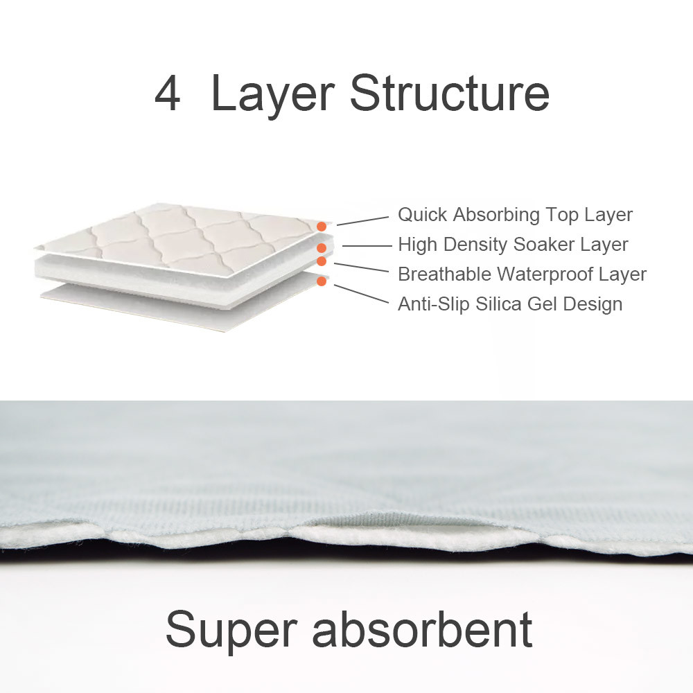 Breathable 60cm 4 Layer Indoor Pet Training Mat Super Absorbent