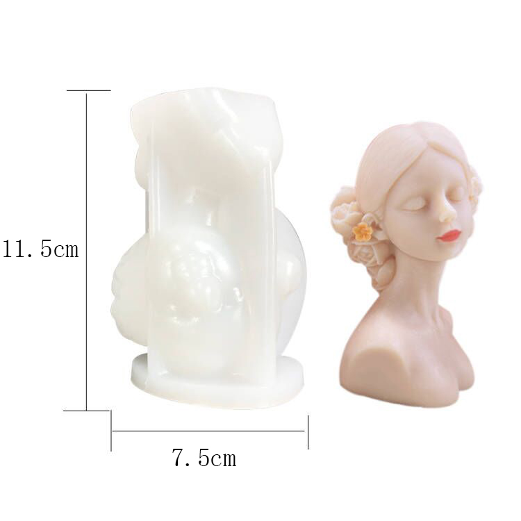 Human Body Geometric Candle Mold Silicone Blindfolded Girl 3D DIY Customized