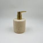 4PCS Luxury Nature Marble Bathroom Accessories Set Round Gold Color Lotion Pump