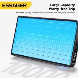 Buy cheap ESSAGER ES-D019 10000mah Wireless Magnetic Power Bank with TYPE-C Input Interface and ABS Aluminum Alloy from wholesalers