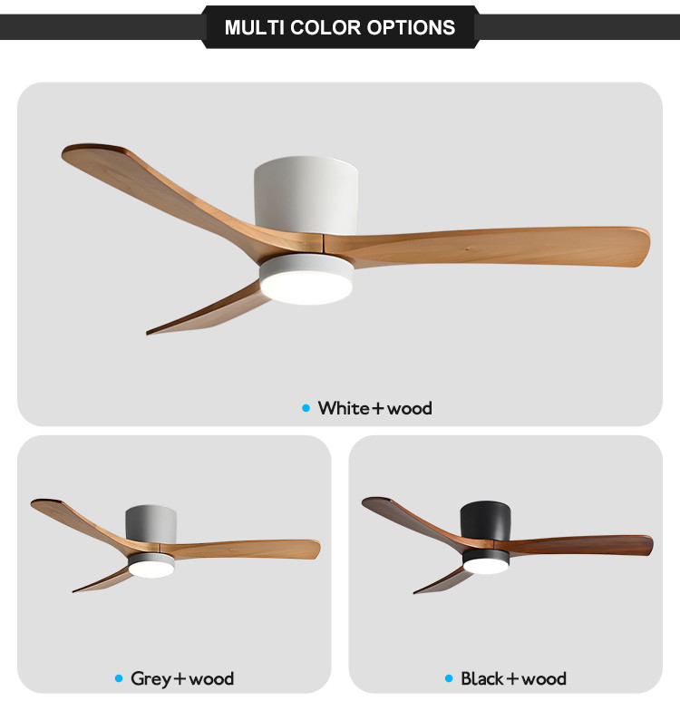 Model 657 Modern Design Best Sell 3 Solid Wood Blades 42 52 Inches Ceiling Fan with Light