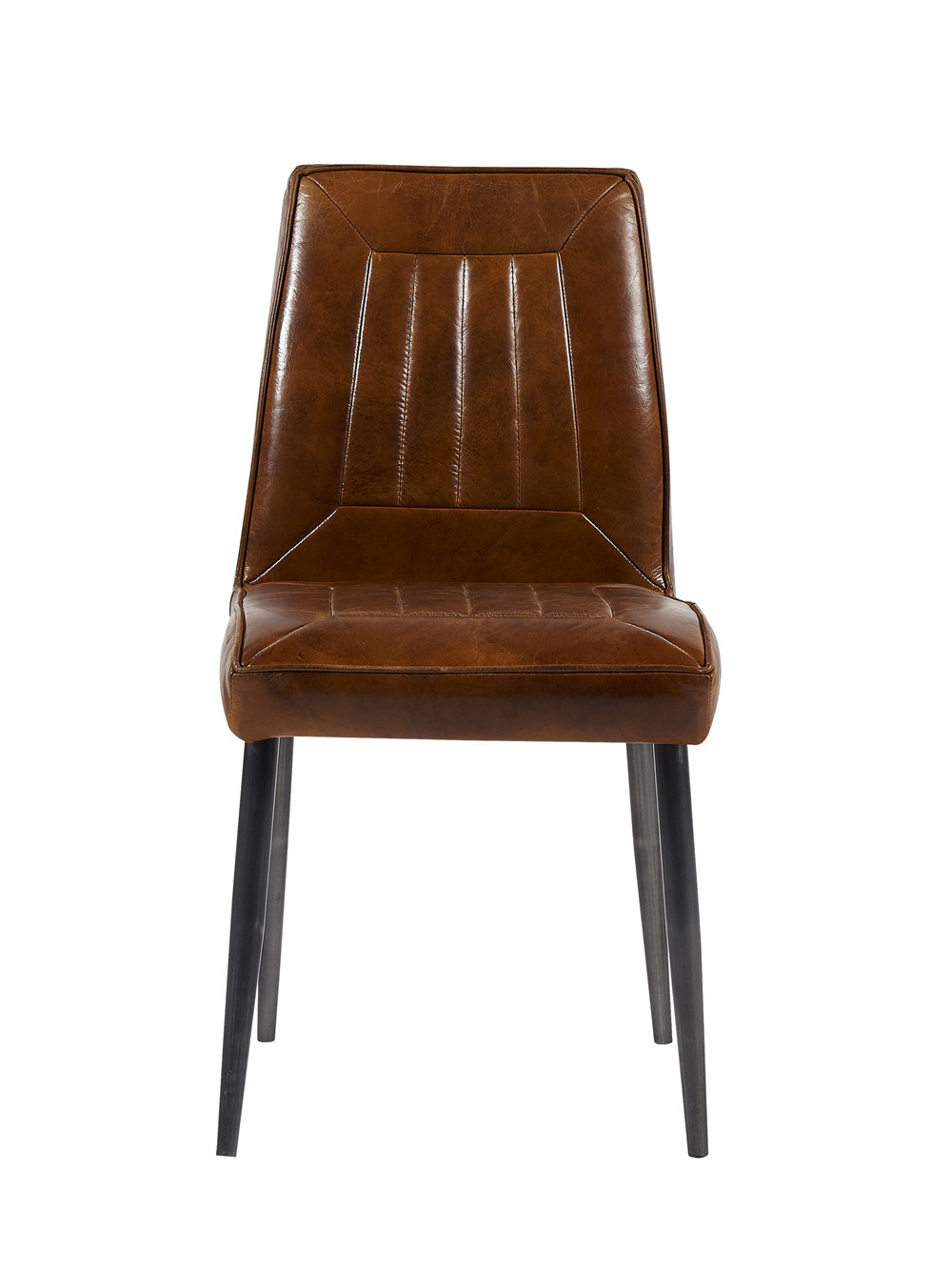 Contemporary Brown Leather Dining Room Chairs Super Soft Sponge American Style